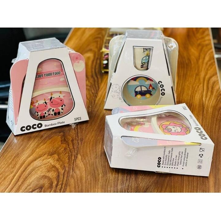 ظرف غذای کودک بامبو دررنگبندی و طرح بندی جنس بانبو